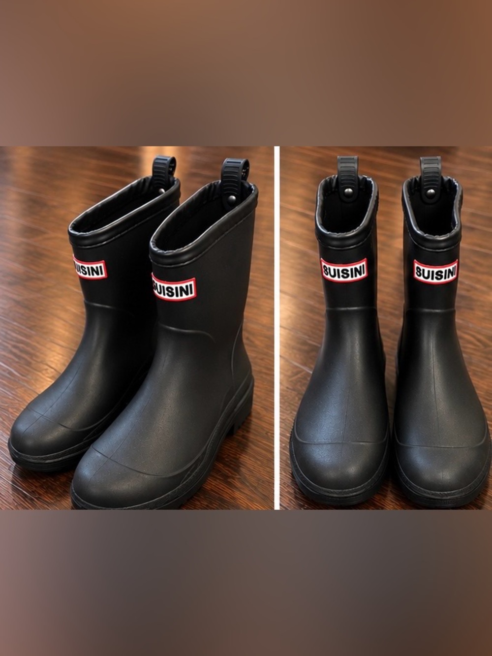 SUISINI Black Waterproof Rain Boots Pull-On EU 40